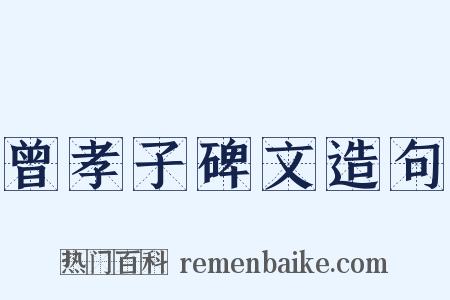 曾孝子碑文造句是什么意思的图片